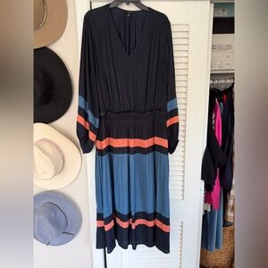 Current Air Black and Blue Long Sleeve Dress